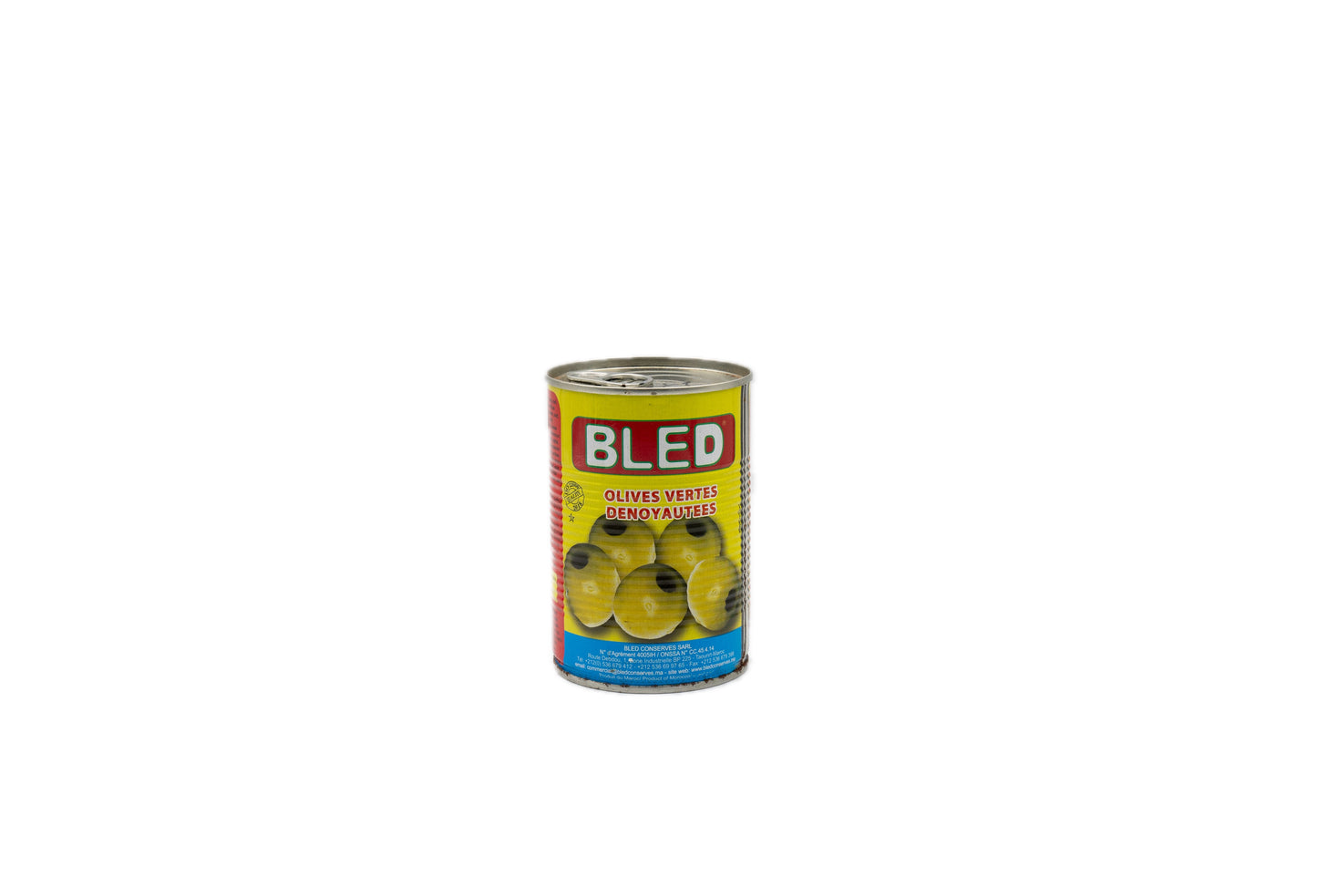 Olives vertes dénoyautées en conserve