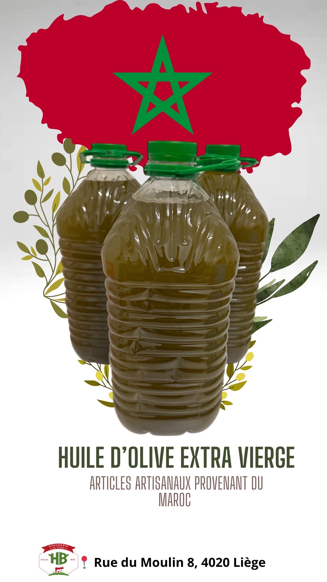 Huile d’olive extra vierge du Bled 100% naturelle 1L / 5L