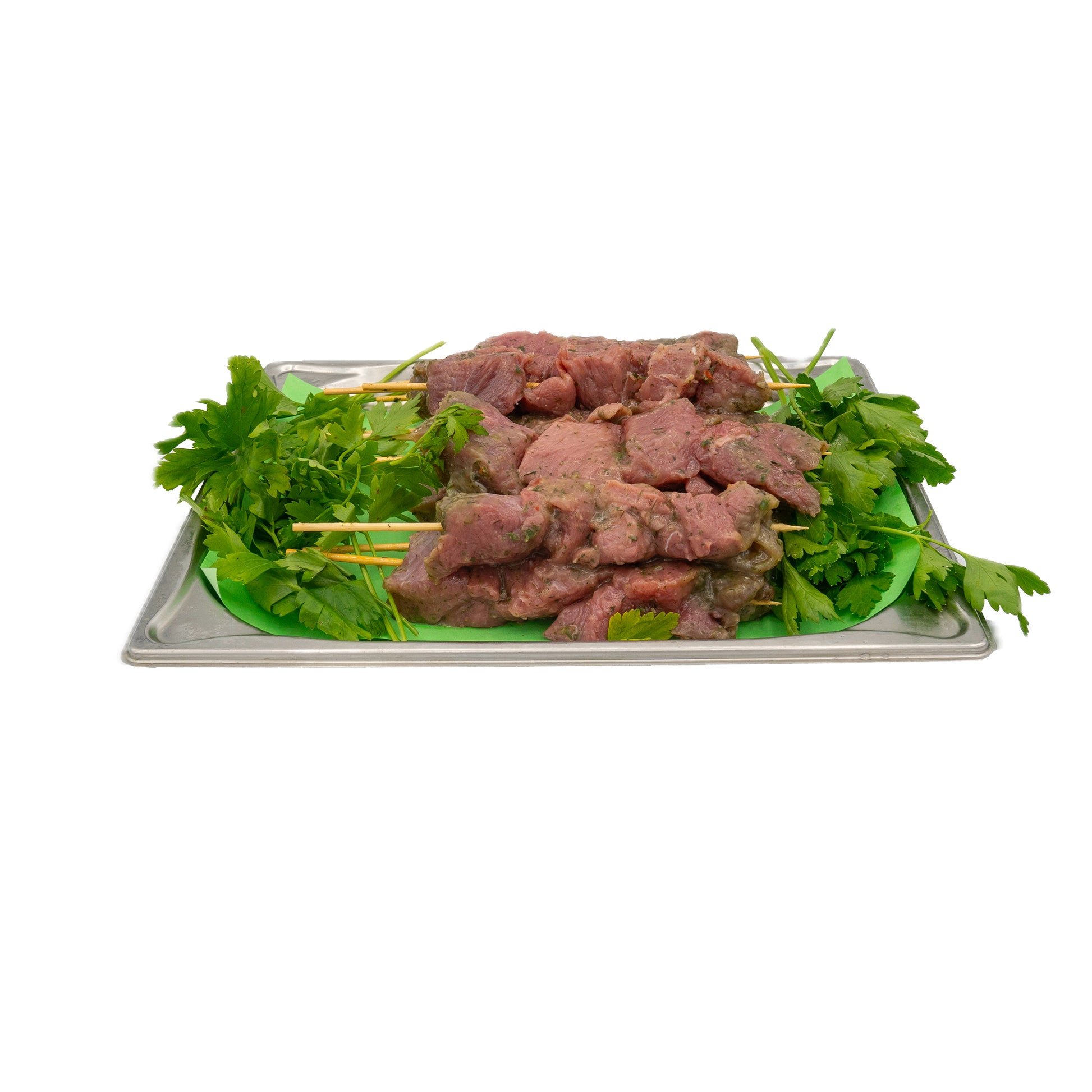 Brochettes de veau à l'ail halal prêtes pour la cuisson - Boucherie Al-Itihad